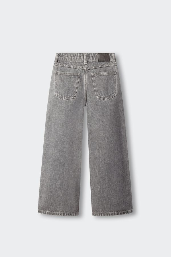 Springfield Kids Pantalon wide leg denim flecos ni&ntilde;a gris