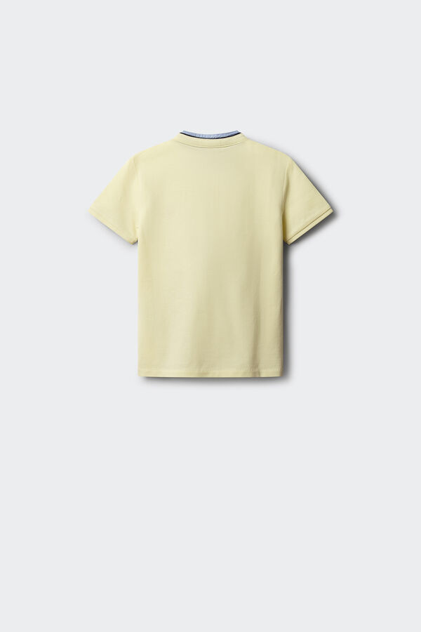 Springfield Kids Dečija polo majica sa kineskom kragnom od &scaron;ambrija Print