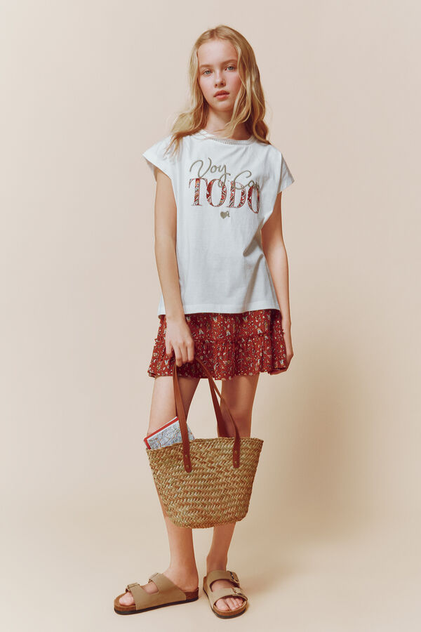 Springfield Kids Camiseta "Voy con todo" marfil