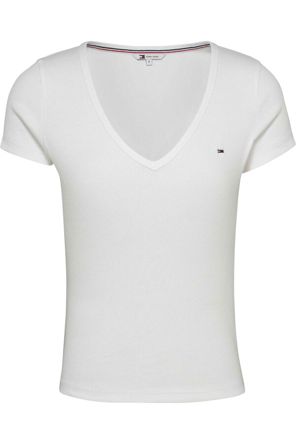 Tommy Jeans Camiseta slim de manga corta blanco