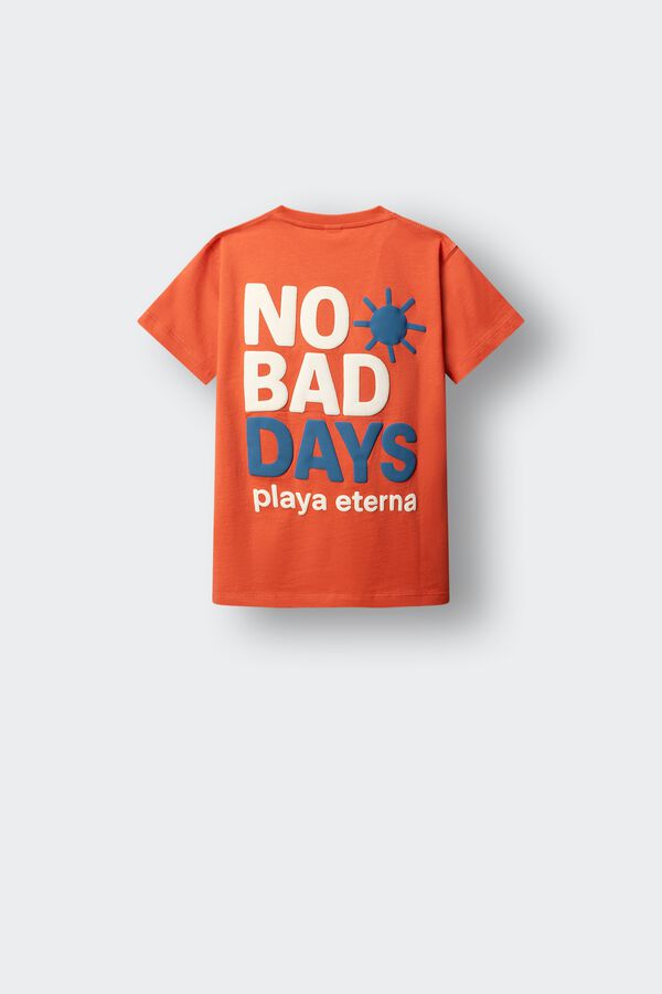 Springfield Kids Majica kratkih rukava "No bad days" za dečake Koralna