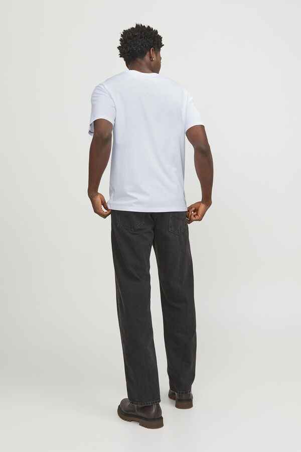 Jack & Jones Camiseta lisa com corte padr&atilde;o branco