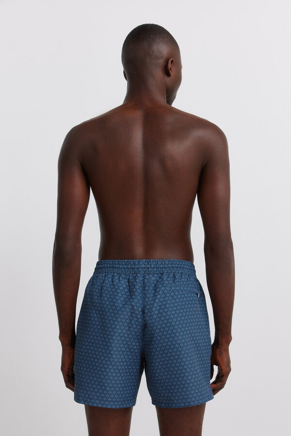 Springfield Kupaći kostim sa mozaik printom i džepom sa rajsfer&scaron;lusom Plava