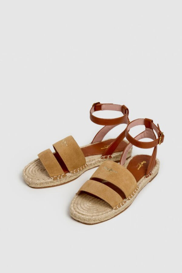 Pepe Jeans Sandalias planas en ante beige