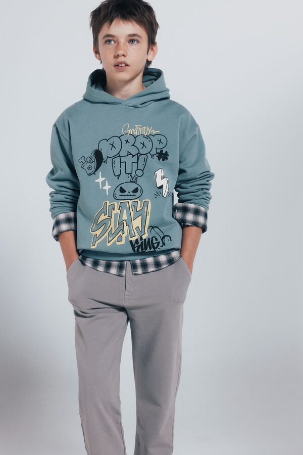 Springfield Kids Boys' slim-fit comfort chinos pants Siva