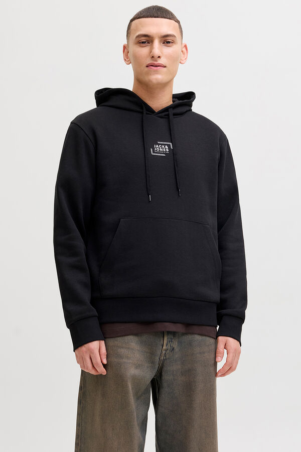 Jack & Jones Sweatshirt de capuz regular fit preto