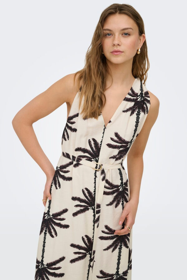 Only Vestido largo cuello en V blanco