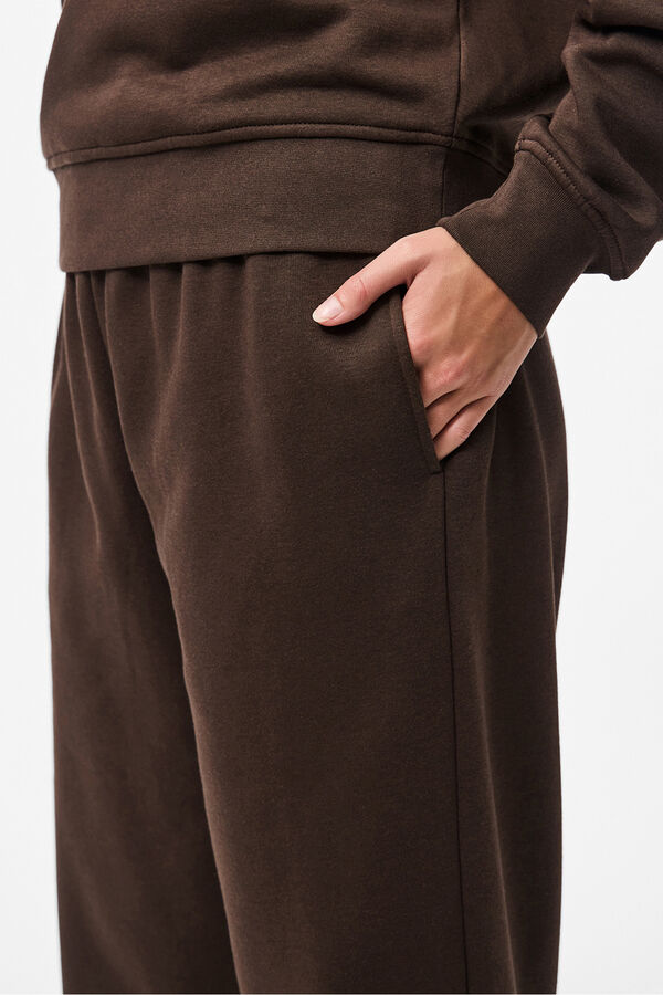 Pieces Cal&ccedil;as jogger com punho castanho