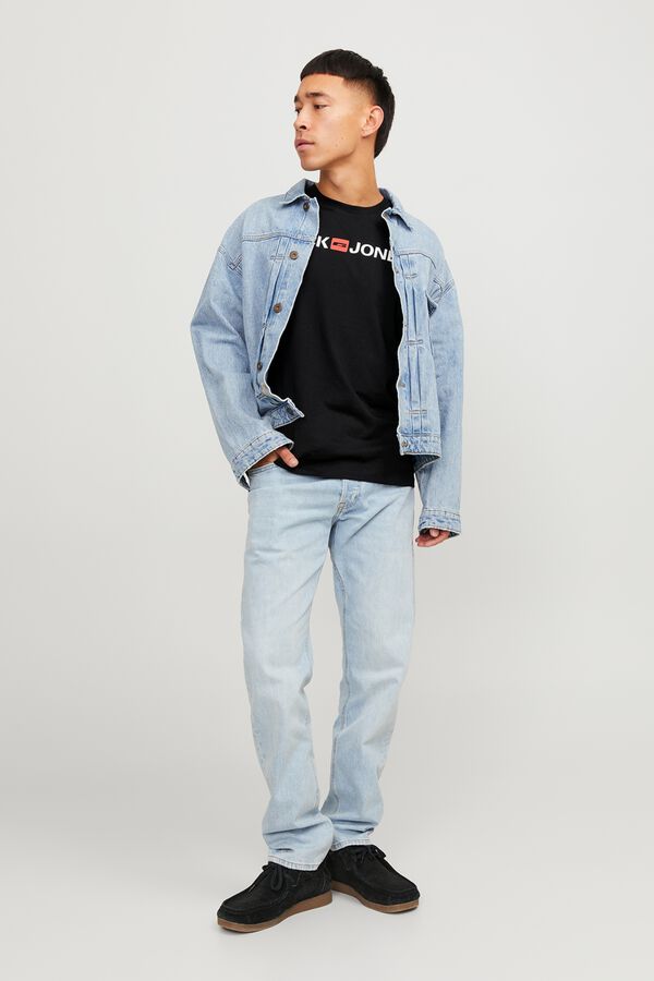 Jack & Jones T-shirt regular com logo preto