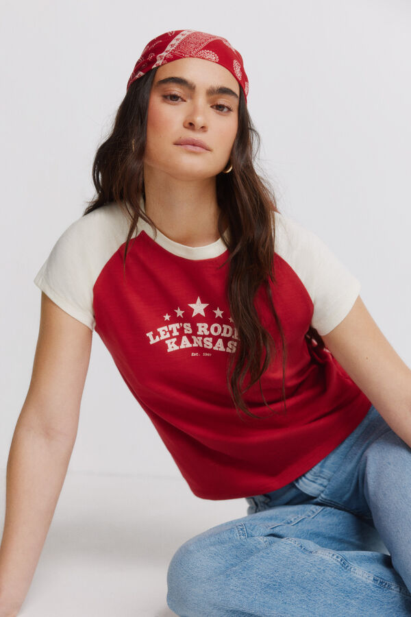 Springfield Majica od pamuka "rodeo" Narandžasta