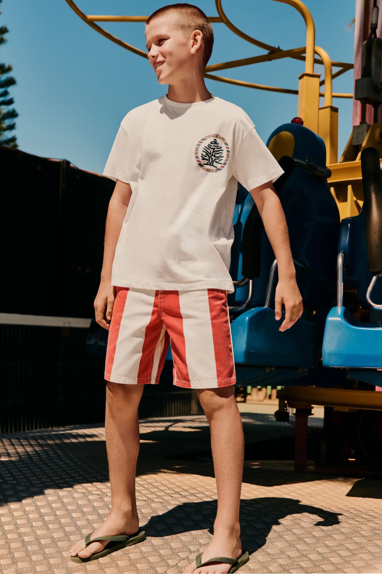 Springfield Kids Bermuda de riscas vermelha para menino