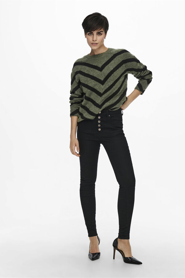 Only Jersey con estampado geom&eacute;trico marr&oacute;n