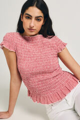 Only Top de cuadros vichy rojo