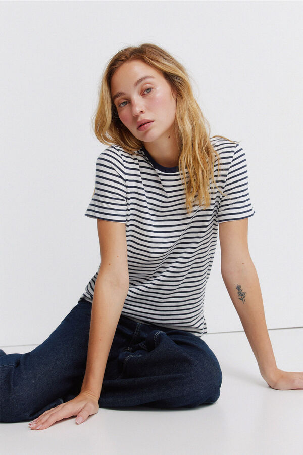 Springfield Osnovna majica sa kratkim rukavima Bež