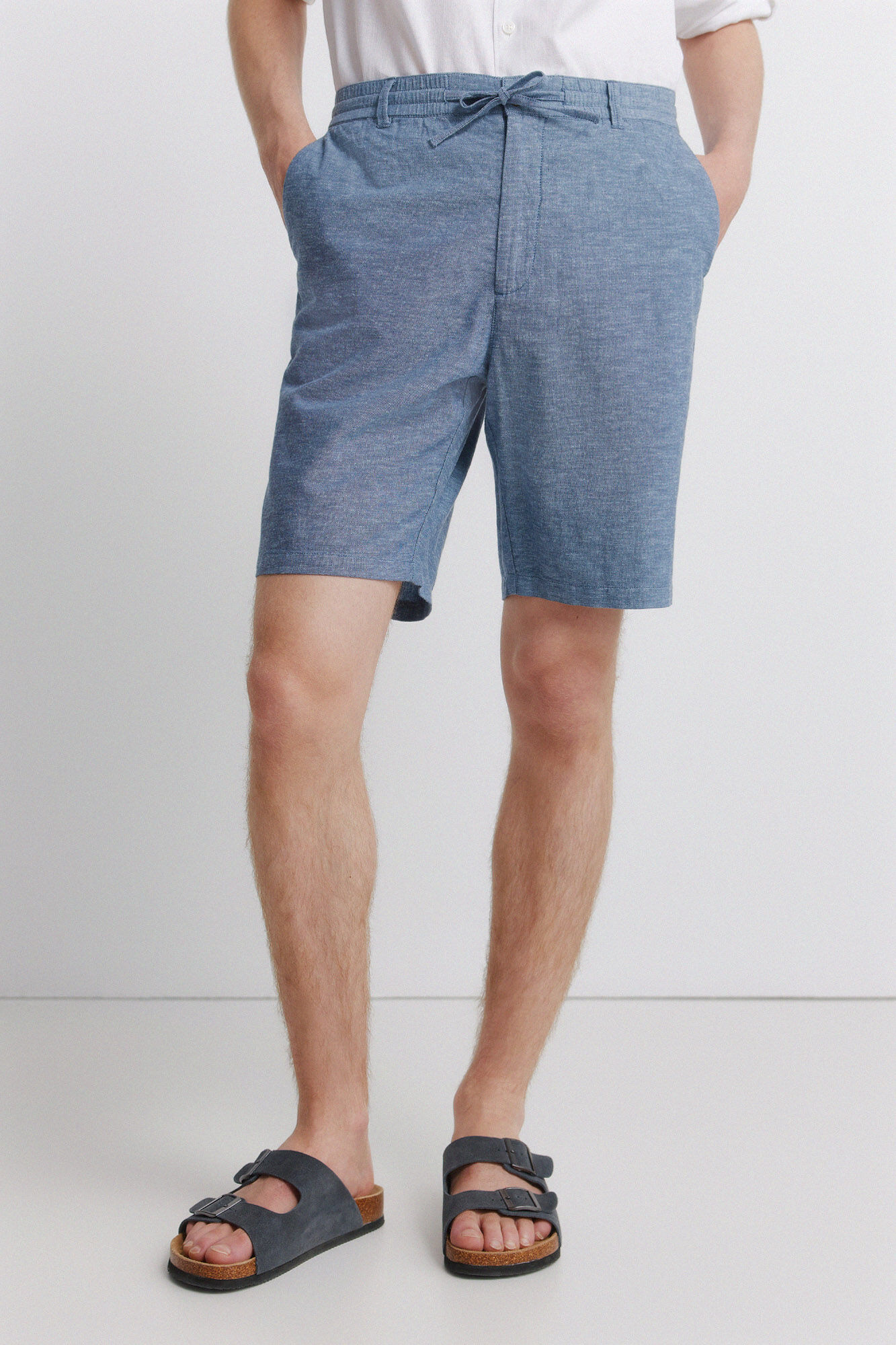Springfield Bermude od lana, udobne, slim fit