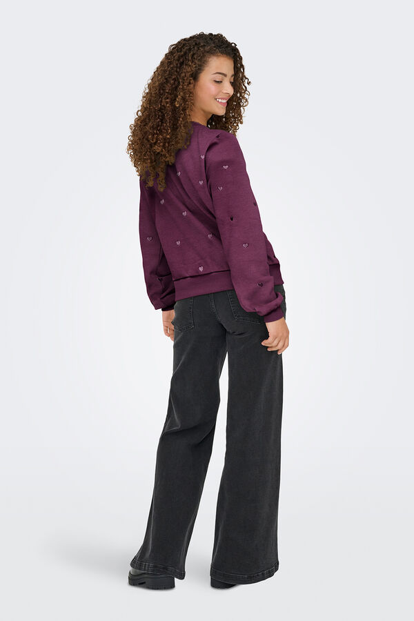 Only Sudadera bordado lurex burdeos