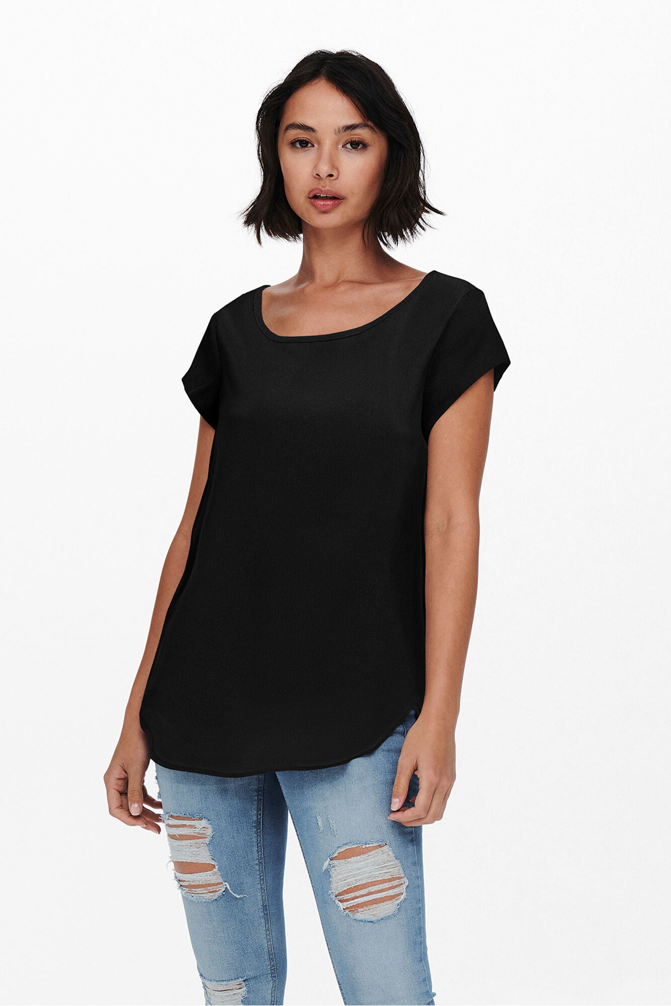 Only Short-sleeve T-shirt button back