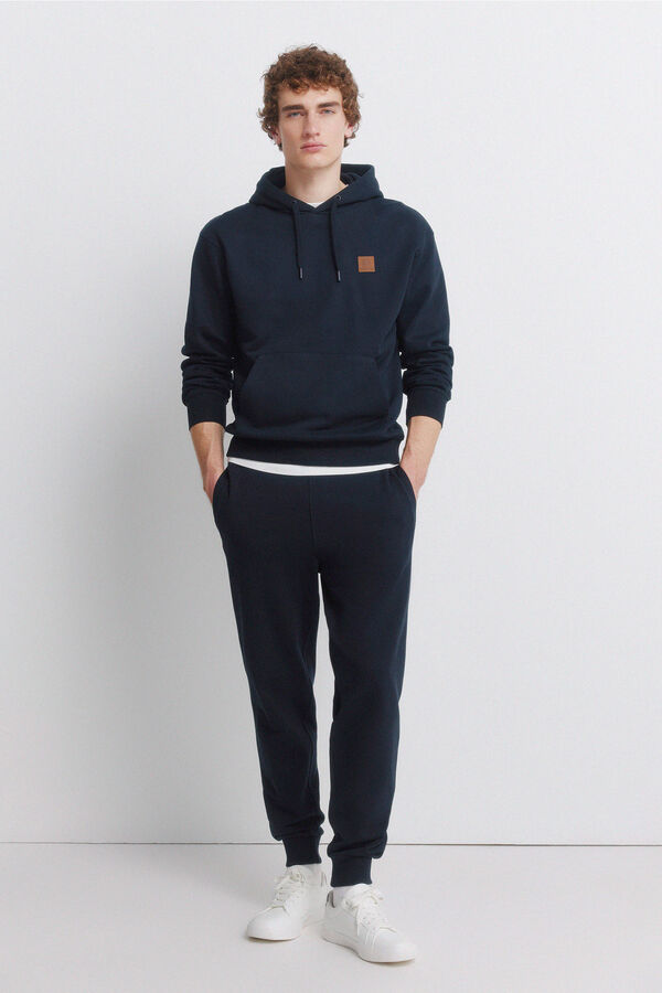 Springfield Jednobojan duks sa kapuljačom Plava