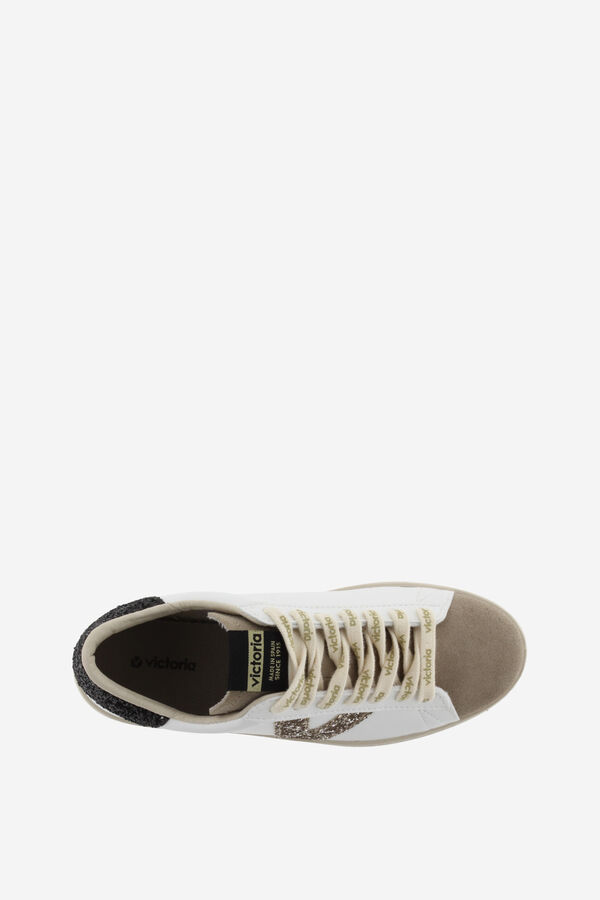 Victoria Zapatillas efecto piel serraje negro
