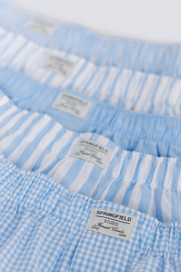 Springfield Pakovanje od 5 komada plavih prugastih mu&scaron;kih gaća Plava