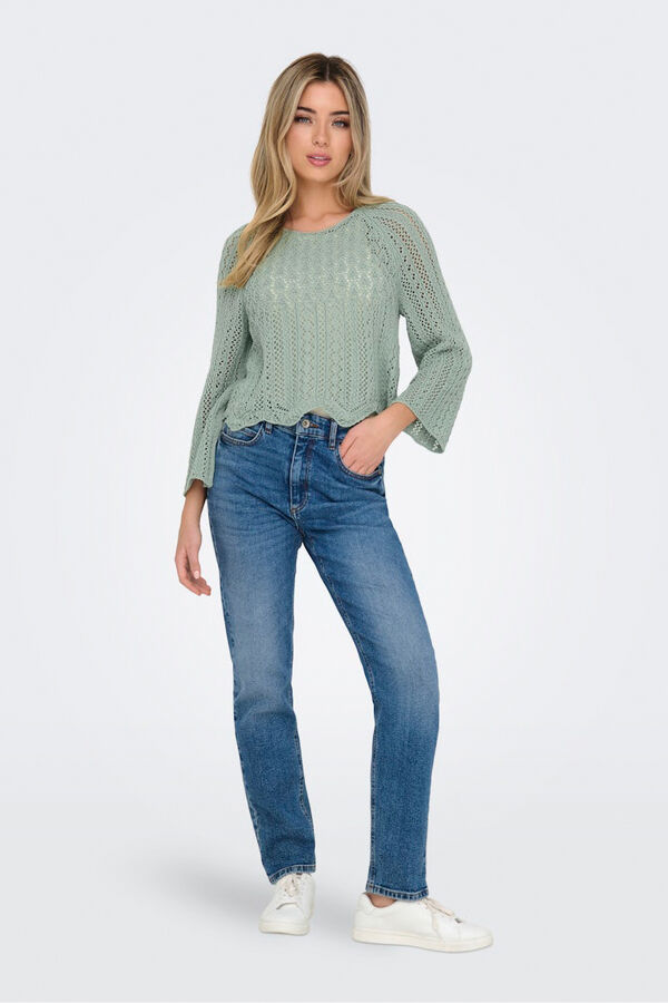 Only Jersey calado manga francesa kaki