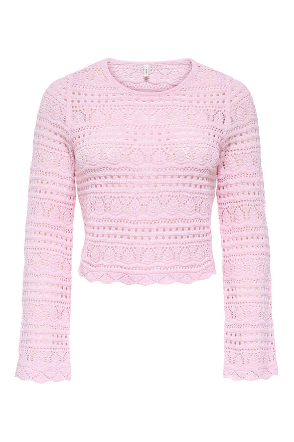 Only Jersey calado cropped rosa