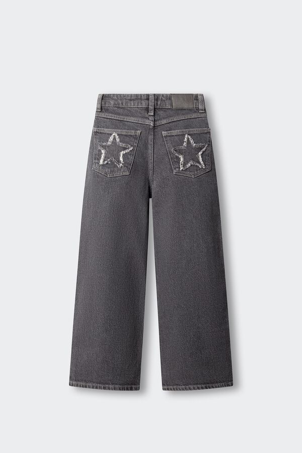 Springfield Kids Pantalon wide leg denim basico ni&ntilde;a gris