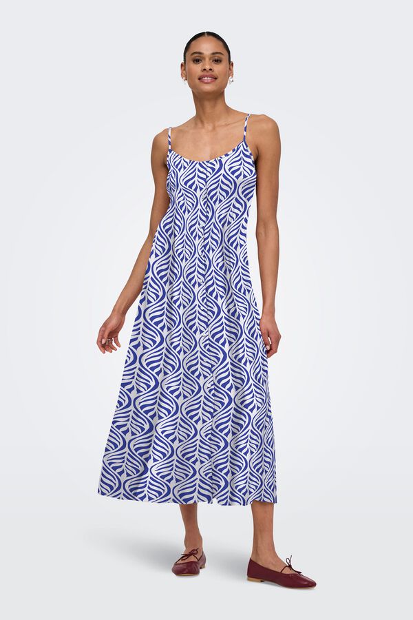 Only Vestido largo tirantes azul