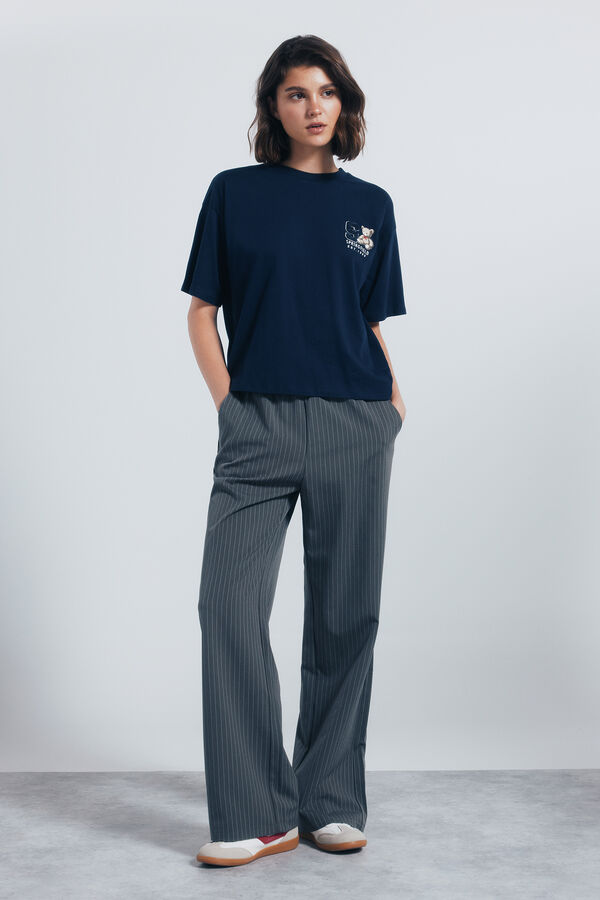 Springfield Camiseta gr&aacute;fica azul