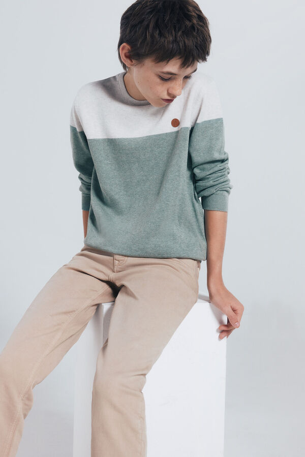 Springfield Kids Children's Color Block Sweater Zelena