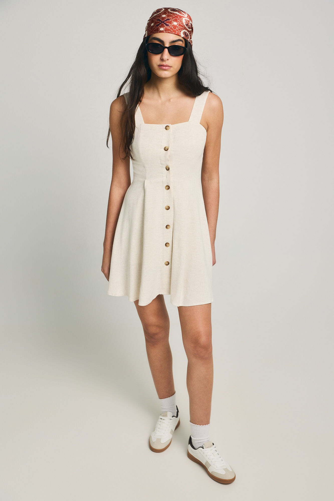Only Vestido corto de lino