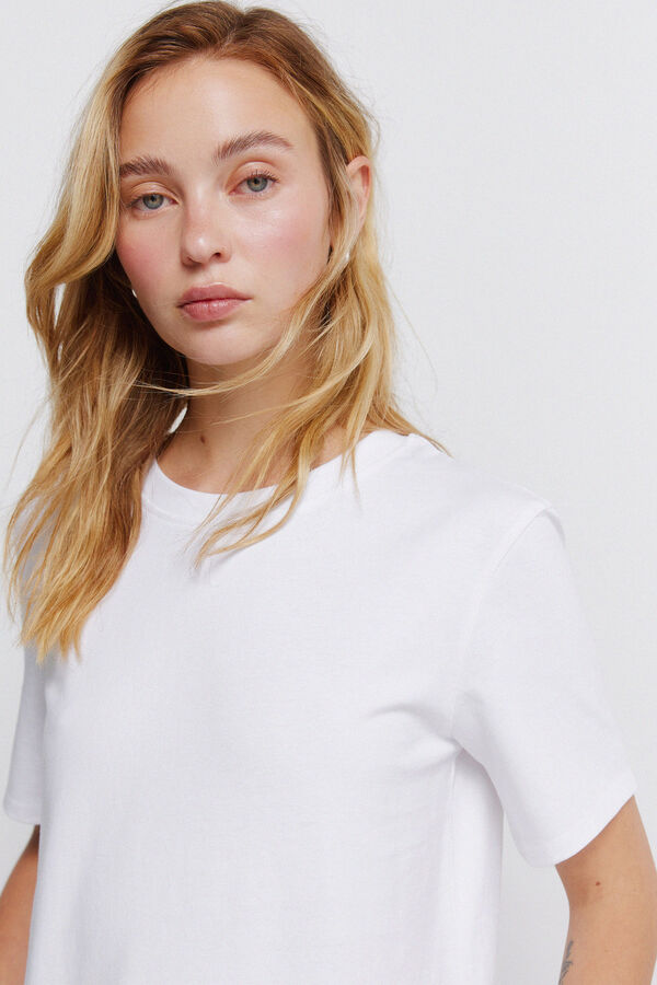 Springfield Osnovna pamučna majica Bela