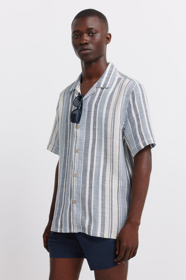 Springfield Jednobojni kupaći kostim sa izrezima Plava