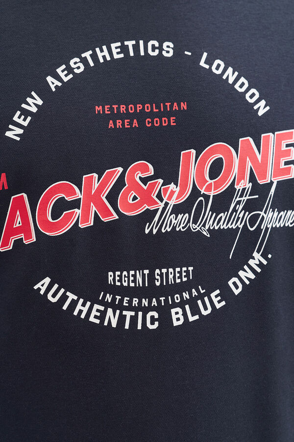 Jack & Jones Sudadera logo grande azul