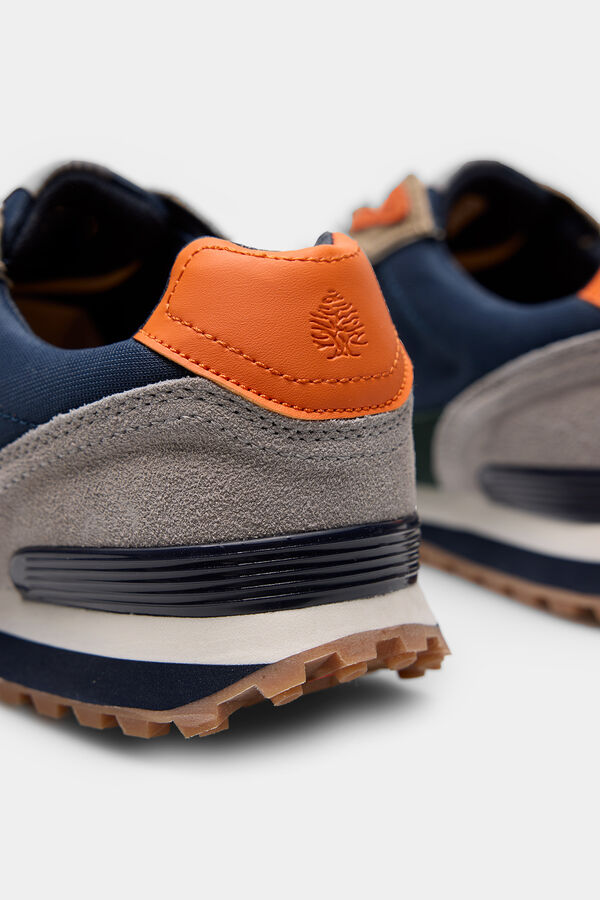 Springfield mehrfarbig Sneaker aus Leder Grau