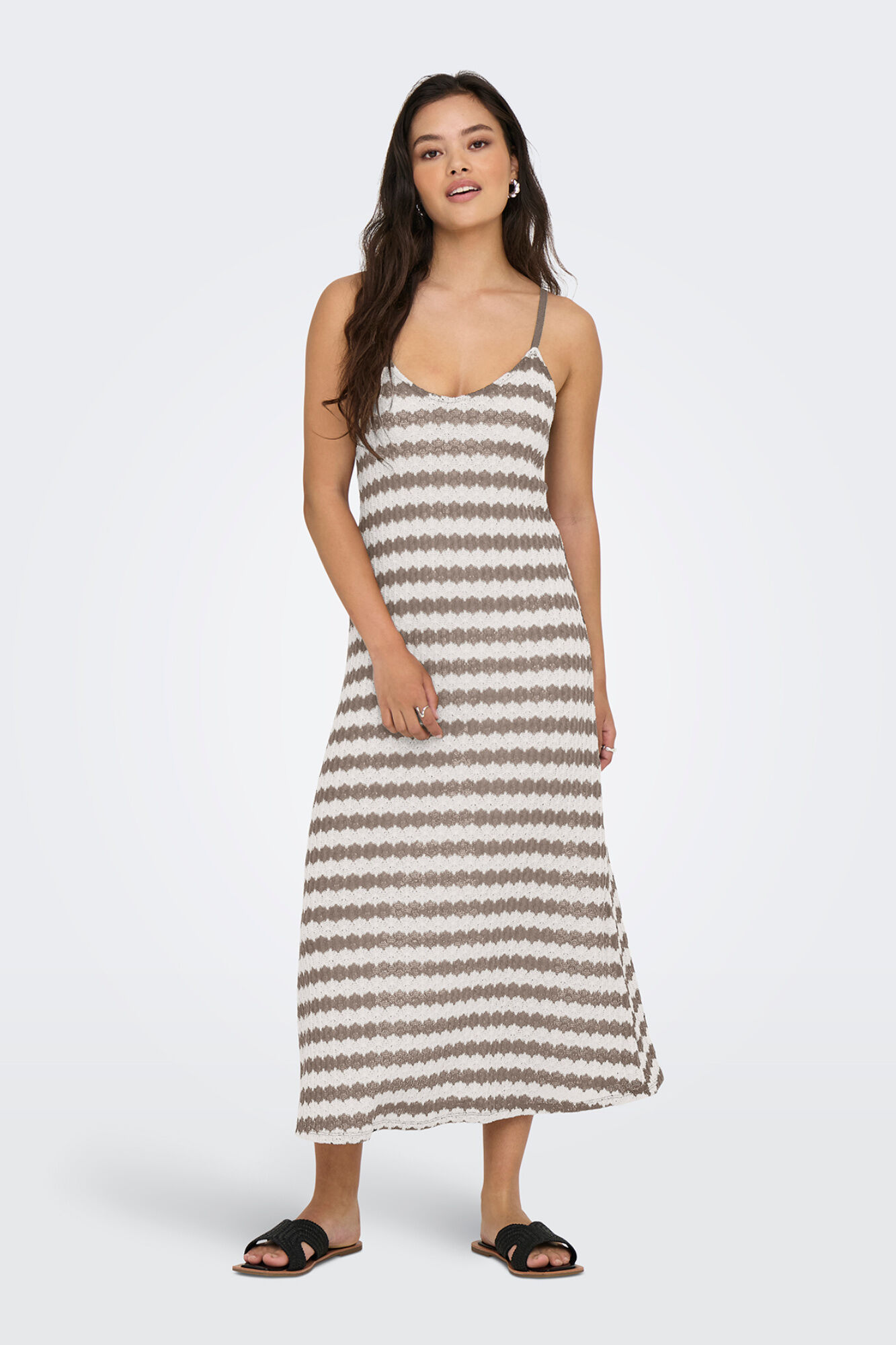 Only Vestido midi de rayas