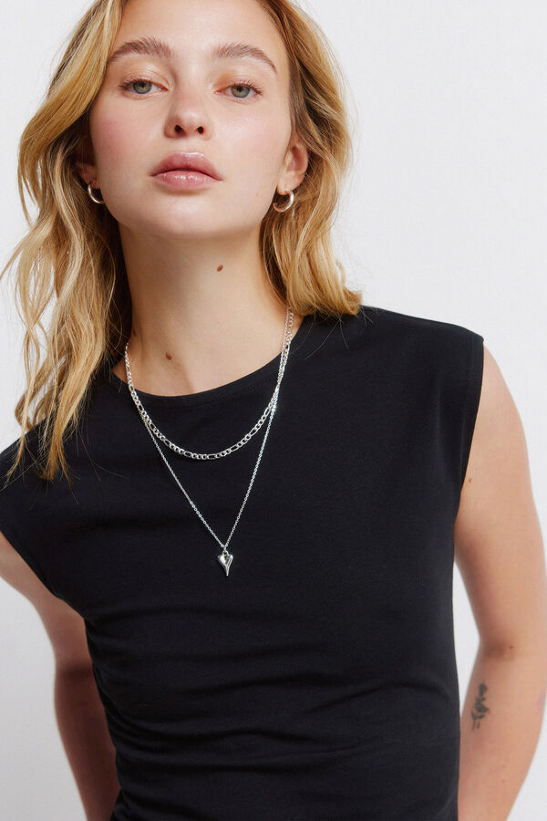 Springfield Pamučni osnovni top bez rukava Crna