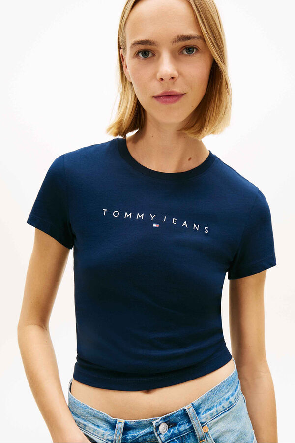 Tommy Jeans Camiseta slim manga corta azul