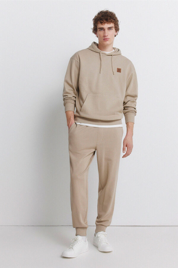 Springfield Jednobojan duks sa kapuljačom Braon