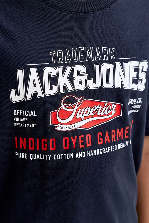 Jack & Jones Junior T-shirt regular estampada azul