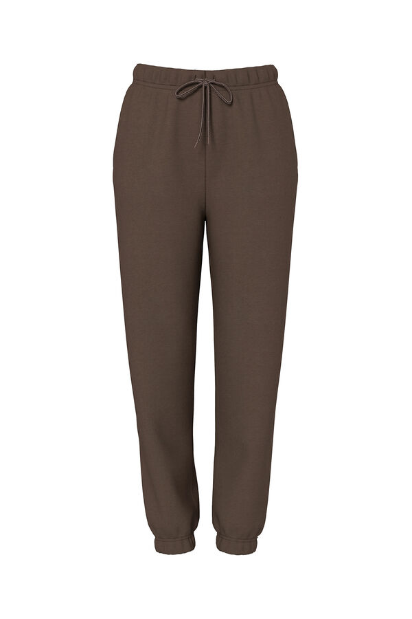 Pieces Cal&ccedil;as jogger com punho castanho