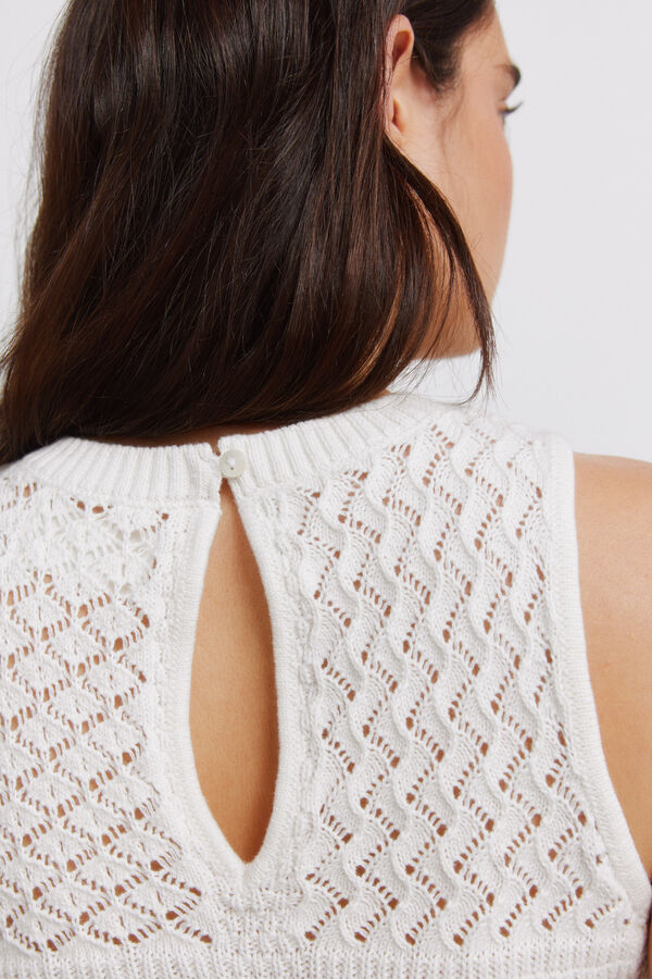 Springfield Top od rupičaste tkanine Bež