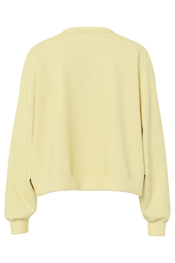 Pieces Sudadera estampado frontal amarillo
