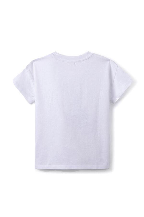 Springfield T-shirt bordado flor menina branco