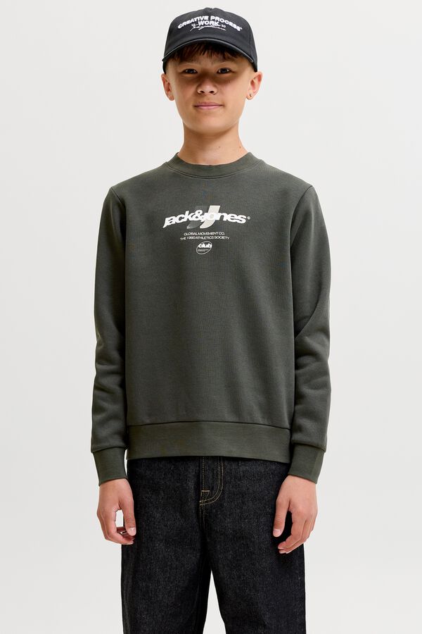 Jack & Jones Junior Sweatshirt relaxed estampada cinzento