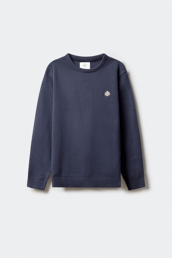 Springfield Kids Osnovni džemper sa štitnicima za laktove za decu Plava