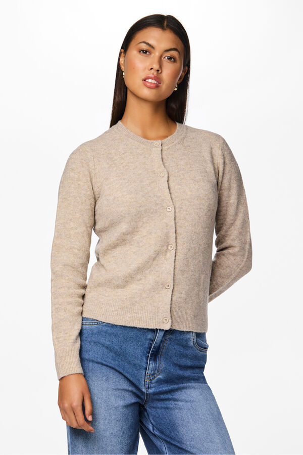 Pieces C&aacute;rdigan botones cuello redondo gris