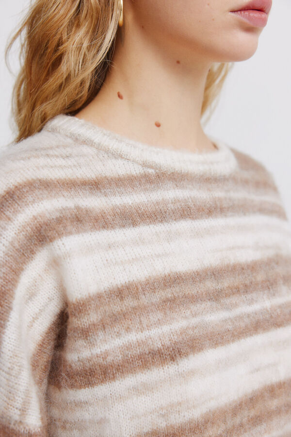 Springfield Džemper sa prugama u prelivu Braon