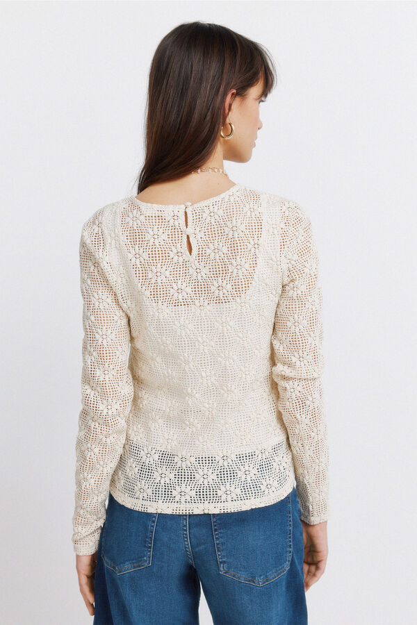 Springfield Pletena majica dugih rukava Bež