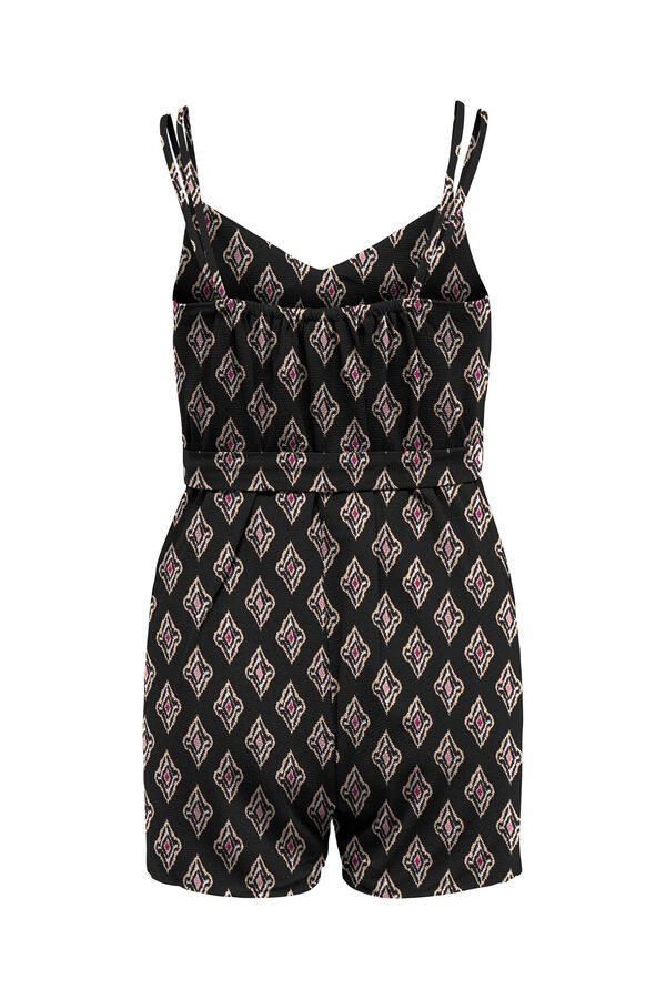 Springfield Short printed jumpsuit with straps black